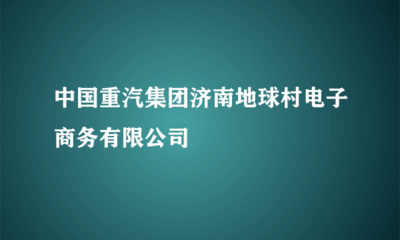 中國重汽集團濟南地球村電子商務
